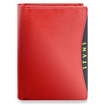 Červená Kožená Peňaženka STEVENS s RFID Ochranou Moderná Unisex