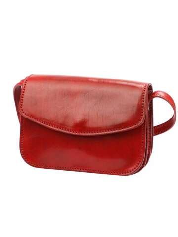 Florence Dámska kožená kabelka 5511 Red Shoulder Letter Bag