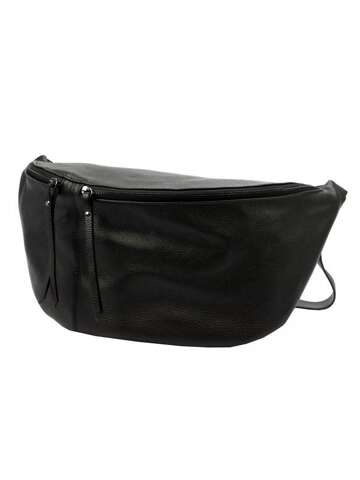 Dámska kožená kabelka Luka 24-027 DOLLARO Black Crossbody s nastaviteľným popruhom