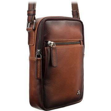 Visconti Hnedá kožená pánska taška AT-43 s nastaviteľným popruhom a dvoma vonkajšími vreckami