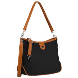 Čierna dámska kabelka z polyesteru a ekologickej kože, jednopriestorová - Peterson