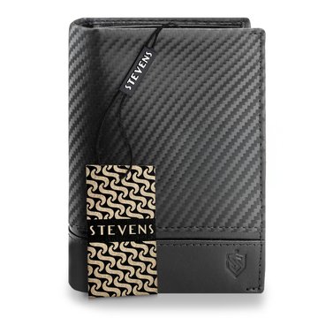 Pánska peňaženka STEVENS Odolná povrchová úprava CARBON Koža čierna RFID
