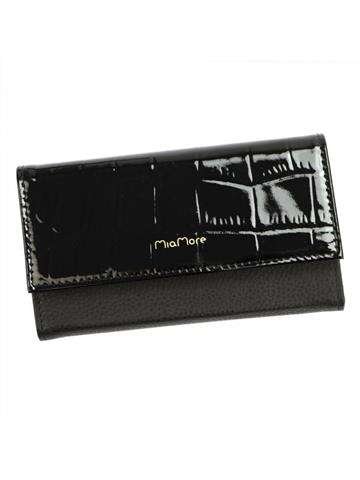 Čierne kožené puzdro na telefón MiaMore L1782 s vreckami na karty a magnetickým zámkom