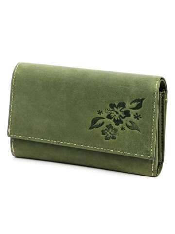 Dámska peňaženka Gregorio BLOMST GM011 Green, koža, stredná veľkosť