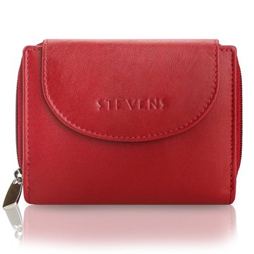 Dámska kožená peňaženka STEVENS Red with Security RFID