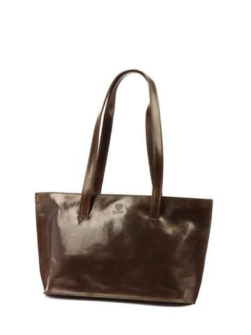 Dámska kožená kabelka A4 Florence 47 Shopperbag Dark Brown