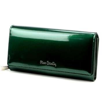 Pierre Cardin Dámska peňaženka 07 SHINY 106 Prírodná koža lakovaná zelená