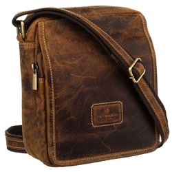 Pánska hnedá žabková peňaženka z prírodnej kože nubuk - Peterson