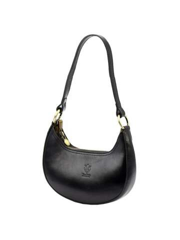 Dámska kožená kabelka Florence 48 Black Shoulder Letter Bag