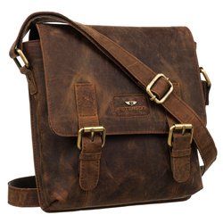 Klasická pánska poštová taška z prírodnej kože v hnedej farbe - Peterson