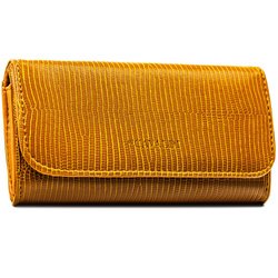 Hnedá horizontálna dámska peňaženka z ekologickej kože so zapínaním na patentku - 4U Cavaldi