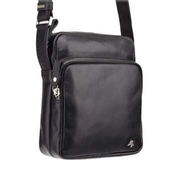 Pánska kožená taška cez rameno Visconti Riley ML40 v tmavohnedej farbe