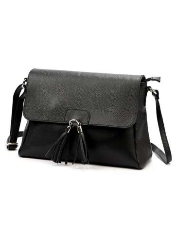 Luka Dámska kožená kabelka 24-045 DOLLARO Black Crossbody Purse