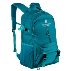 Priestranný polyesterový batoh v modrej farbe s množstvom ďalších vreciek - Peterson