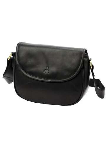 Dámska kožená kabelka čierna Antonio Basile BA3542TI Taška cez rameno s písmenom