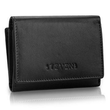 Dámska kožená peňaženka STEVENS Black with Security RFID