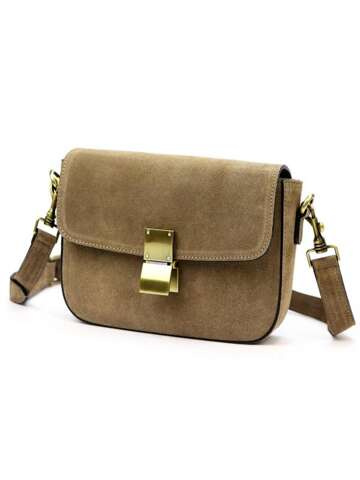 Luka Dámska kožená kabelka 24-057-2 Dark Beige Postbag Small