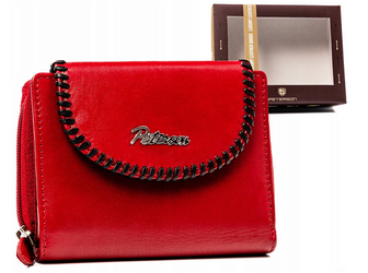 Dámska kožená peňaženka so zapínaním a zipsom - Peterson