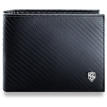 Pánska kožená peňaženka STEVENS CARBON Horizontálne zapínanie čierna Super odolná RFID