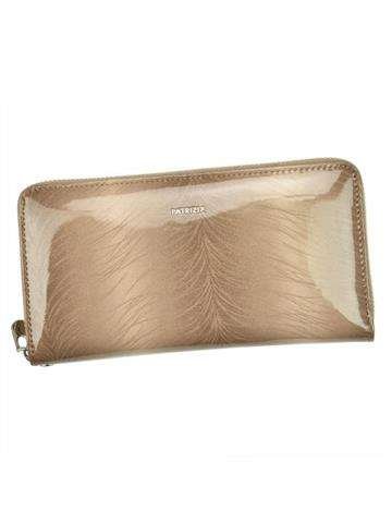 Dámska peňaženka PATRIZIA FF-119 RFID z prírodnej taupe kože s bezpečnostnou funkciou a remienkom