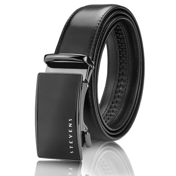Pánsky kožený opasok Stevens – čierny, automatická pracka, široký, pravá koža