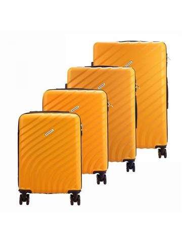 Gregorio W6007 S18/20/24/28 Oranžová sada kufrov z ABS so strieborným kovaním a štyrmi otočnými kolieskami