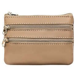 Béžové kožené puzdro na kľúče