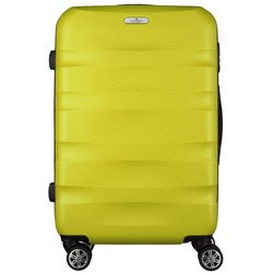 Stredný kufor z plastu ABS+ v žltej farbe vybavený šifrovaným zámkom - Peterson