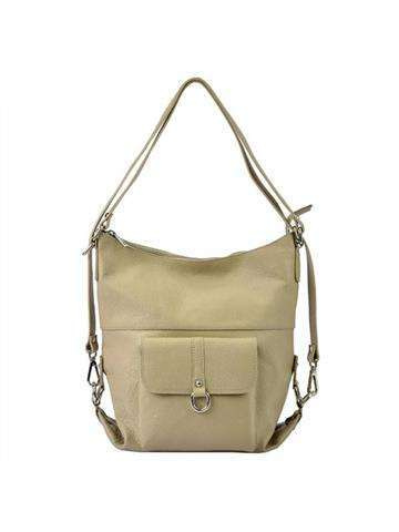 PATRIZIA 19-001 Dámska kabelka z prírodnej kože Dark Beige Large Shopperbag