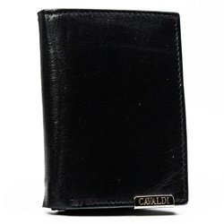 Klasická vertikálna pánska kožená peňaženka v čiernej farbe - 4U Cavaldi
