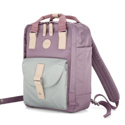 Vodotesný mestský batoh vo fialovej a mätovej farbe so zapínaním na zips - Himawari