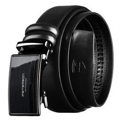 Pánsky čierny kožený opasok s automatickou prackou - Peterson