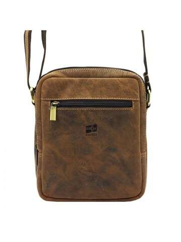 Pánske tašky Nordee MSD-02 GM06 Hunter Leather Brown Crossbody so zlatým kovaním