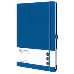 Modrý zápisník v tvrdých doskách vo formáte B5 s potlačou v riadkoch - Peterson