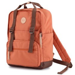 Oranžovo-hnedý mestský batoh na zips - Himawari