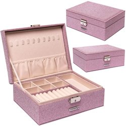 Uzamykateľná šperkovnica, ružová - Peterson