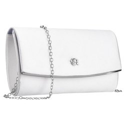 Dámska spojková taška vyrobená v striebornej farbe, zavesená na striebornej retiazke - Rovicky