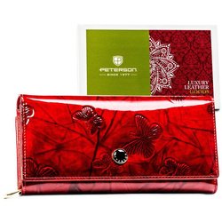 Dámska mega peňaženka z lakovanej kože s motýľmi - Peterson
