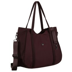 Dámska nákupná taška z bordového polyesteru s jednou priehradkou a zapínaním na zips - Peterson