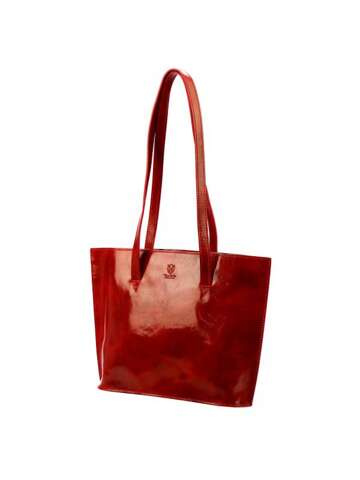 Dámska kožená kabelka A4 Florence 47 Shopperbag Red