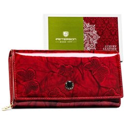 Dámska červená lakovaná peňaženka s motýľom - Peterson