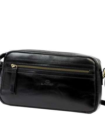 Dámska kožená kabelka Black Letterman's Purse EL FORREST LB33-68 na rameno