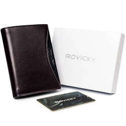 Bohato vybavená pánska peňaženka z prírodnej kože RFID - Rovicky