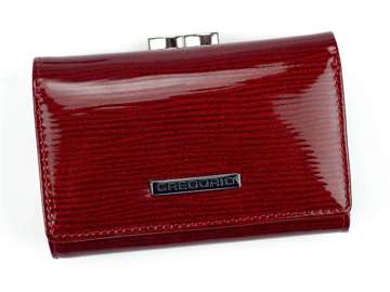 Červená dámska kožená peňaženka Gregorio LN-117 s ozdobnou sponou a ochranou RFID