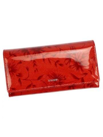 Červená dámska kožená peňaženka PATRIZIA FL-100 RFID s vodotesnou orientáciou a bezpečnostnou ochranou