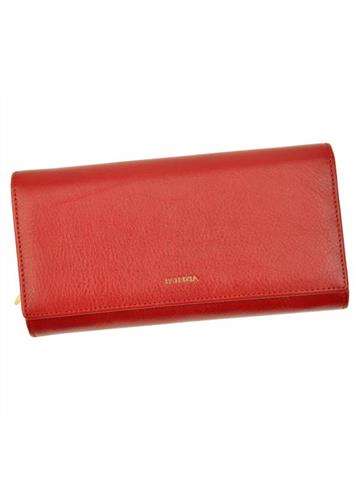 Červená dámska kožená peňaženka PATRIZIA IT-122 RFID s ozdobnou sponou a ochrannou funkciou RFID
