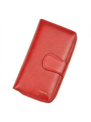 Červená dámska peňaženka PATRIZIA z prírodnej kože vertikálneho strihu s ochranou RFID