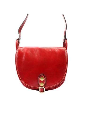 Červená koža Florence 8863 M Stredná dámska taška cez rameno z prírodnej kože