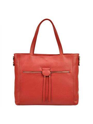 Červená kožená kabelka PATRIZIA 218-021 shopperbag s odnímateľným popruhom