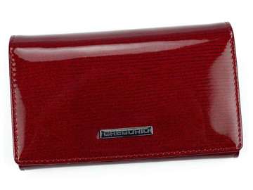 Červená kožená peňaženka Gregorio LN-101 so strednou veľkosťou a vodotesnou orientáciou